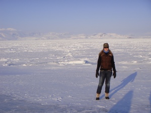 Stood in front of a frozen fjord
