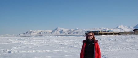 Standing on the sea ice. Photo: Bonnie Laverock